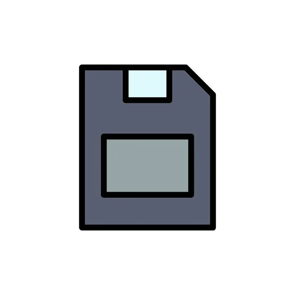 Tarjeta, tarjeta de memoria, almacenamiento, icono de color plano de datos. Icono del vector b — Vector de stock