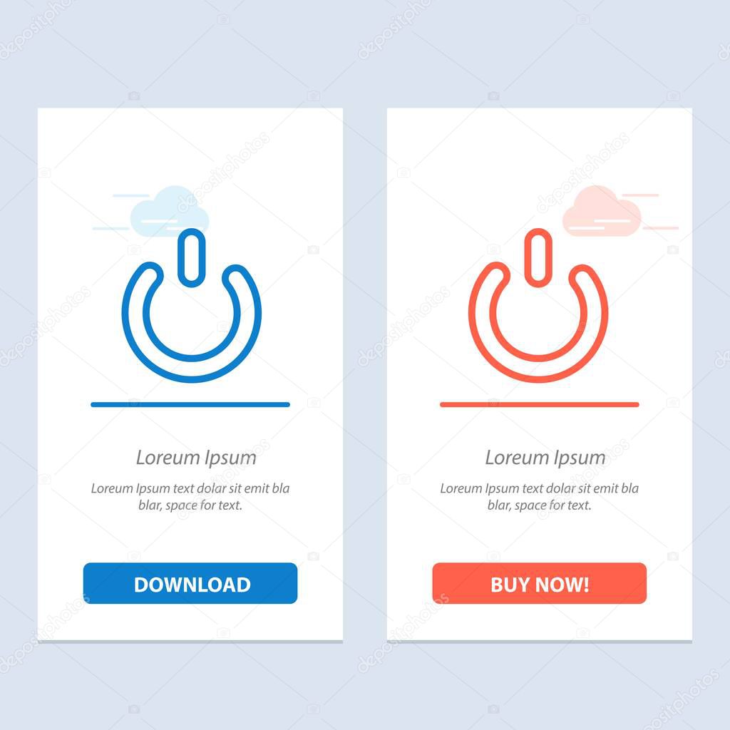 Button, Off, On, Power  Blue and Red Download and Buy Now web Wi