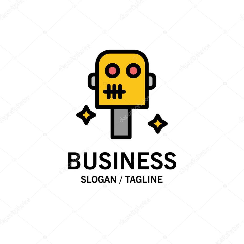 Space, Suit, Robot Business Logo Template. Flat Color