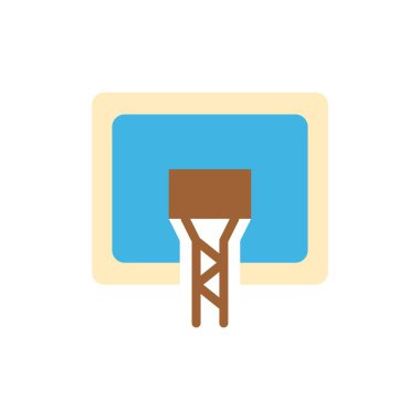 Backboard, Sepet, Basketbol, Board Flat Color Icon. Vektör ic