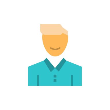 Avatar, Müşteri, Yüz, Mutlu, Adam, Kişi, Kullanıcı Düz Renk Simgesi.