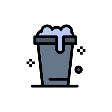 Cam, çorba, yıkama, düz renk simgesi temizlik. Vektör simgesi afiş