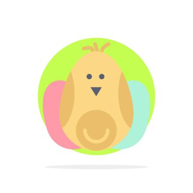 Tavuk, Bebek, Tavşan, Paskalya Soyut Daire Arka Plan Düz co