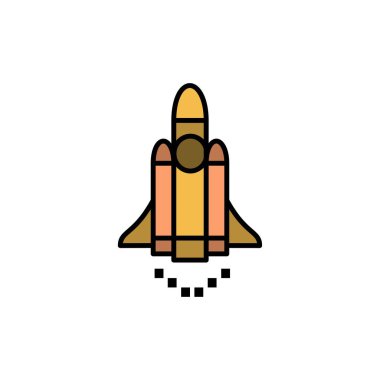 Başlat, başlatın, pazarlama, düz renk simgesi teşvik. Vektör i