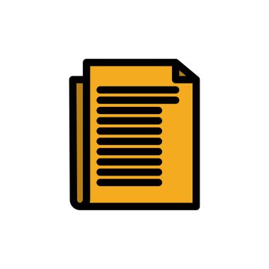 belge, not, rapor, kağıt düz renk simgesi. Vektör simgesi bann