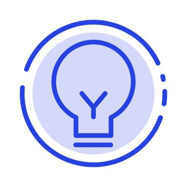 Işık, Ampul, Temel, Ui Mavi Noktalı Çizgi Simgesi