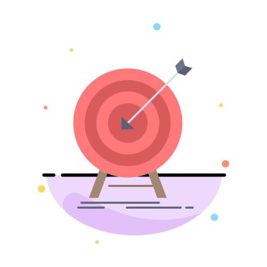 hedef, isabet, pazar, başarı, hedef Düz Renk Simge Vektör