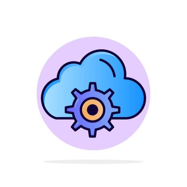 Bulut, Ayar, Dişli, Bilgi İşlem Özet Daire Arka Plan Düz 