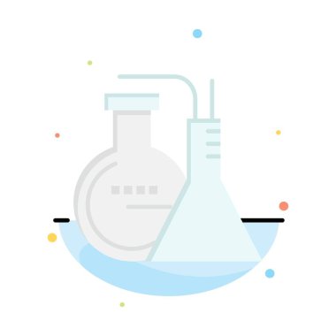 Kimyasallar, Reaksiyon, Laboratuvar, Enerji Soyut Düz Renk Simge Templa