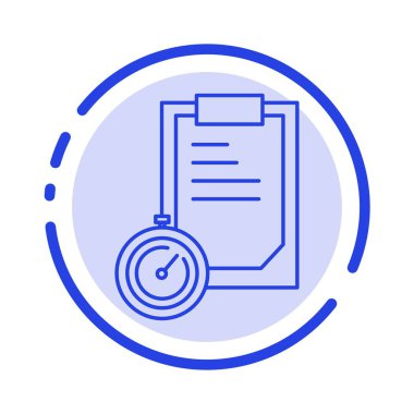 Son Tarih, İş, Planlama, Zaman Mavi Noktalı Çizgi Simgesi