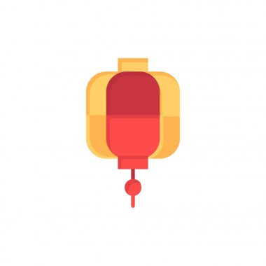 Fener, Çin, Çin, Dekorasyon Düz Renk Simgesi. Vektör ico