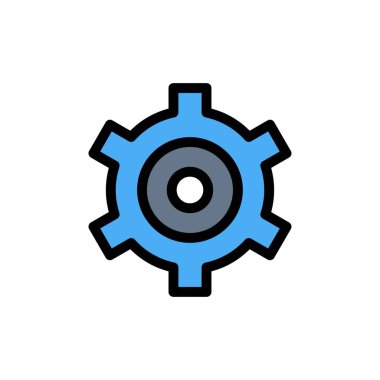 Dişli, Ayar, Dişliler Düz Renk Simgesi. Vektör simgesi afiş Templat