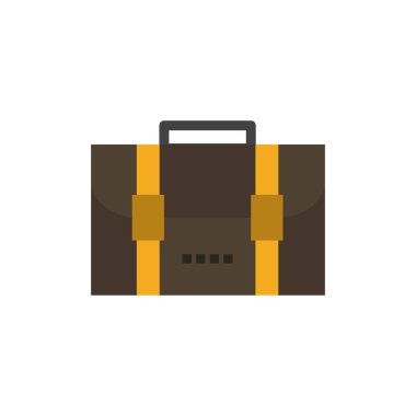 Sırt çantası, çanta, seyahat, ofis düz renk simgesi. Vektör simgesi bann