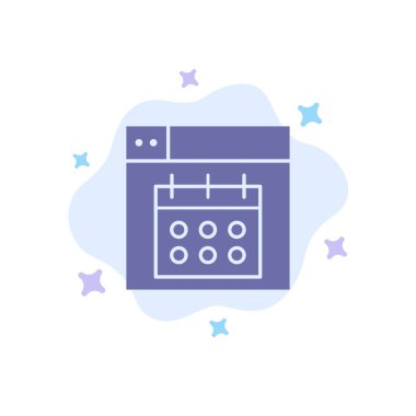 Web, tasarım, takvim, tarih mavi simge soyut bulut Backgrou