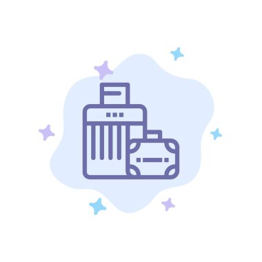 Bagaj, Çanta, Çanta, Soyut Bulut Backgro Otel Mavi Simge