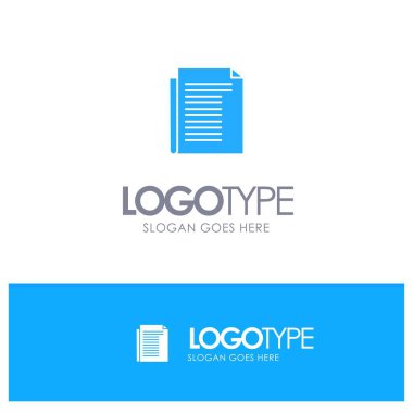 Etiket yerine yer ile Belge, Not, Rapor, Kağıt Mavi Katı Logo