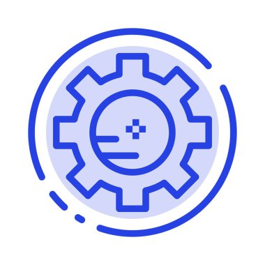 Dişli, Ayar Laboratuvarı, Kimya Mavi Noktalı Çizgi Simgesi