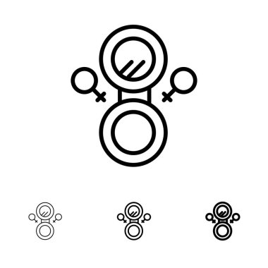 Ayna, Sekiz, Sembol Kalın ve ince siyah çizgi simgesi