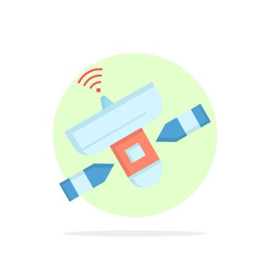 uydu, anten, radar, uzay, Sinyal Düz Renk Simgesi Vektör