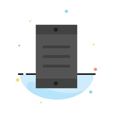 Mobil, Hücre, Metin Soyut Düz Renk Simgesi Şablonu