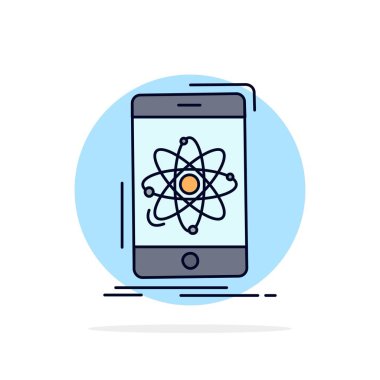 veri, bilgi, mobil, araştırma, bilim Düz Renk Simge Vec