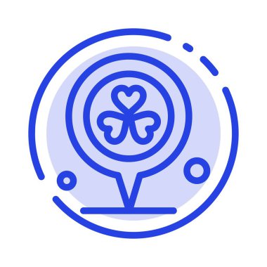 Çiçek, Konum, Pin, Kalp Mavi Noktalı Çizgi Simgesi