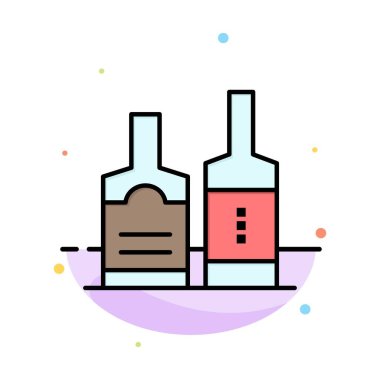 Alkol, İçecek, Şişe, Şişeler Soyut Düz Renk Simgesi Sıcaklığı