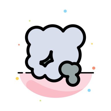 Hava, Toz, Çevre, Pm2, Kirlilik Soyut Düz Renk Simgesi 