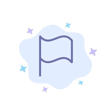 Soyut Bulut Arka Planında Temel, Bayrak, Ui Mavi Simgesi