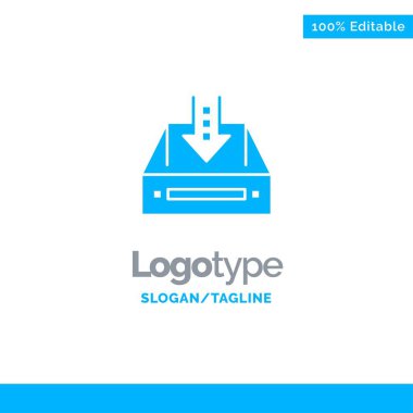 Gelen Kutusu, Kutu, Dolap, Belge, Boş, Proje, Mavi Katı Logo 