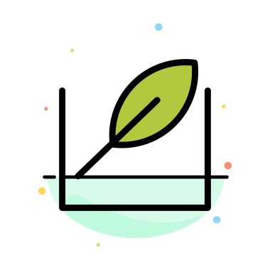 Yaprak, Yeşil, Ağaç Soyut Düz Renk Simgesi Şablonu