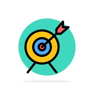 Hedef, Amaç, Hedef Soyut Daire Arka Plan Düz renk Simgesi