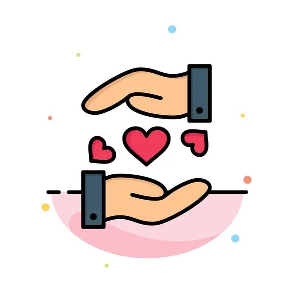 Liefde, delen, hart, bruiloft abstracte platte kleur pictogram sjabloon — Stockvector