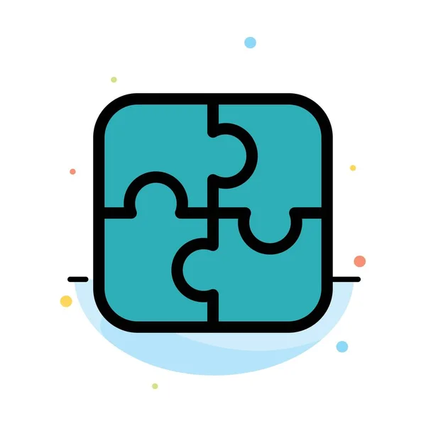 Puzzle, Teile, Strategie, Teamwork abstrakte flache Farbe Symbol Tempel — Stockvektor