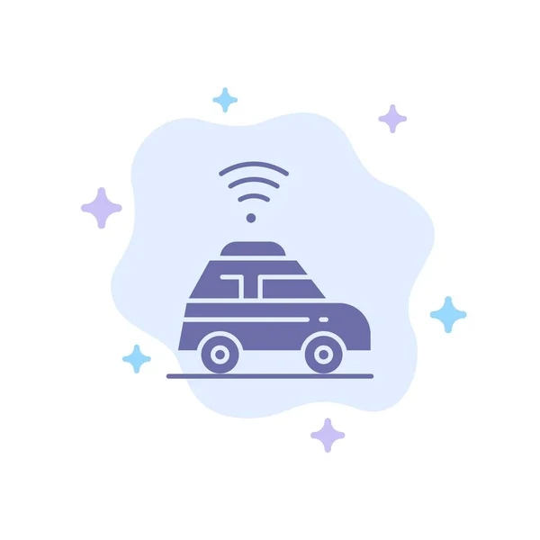 Car, Location, Map Blue Icon on Abstract Cloud Background