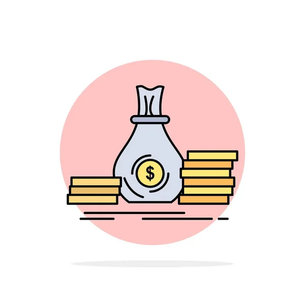 Accumulation, sac, investissement, prêt, argent Flat Color Icon Vecto — Image vectorielle