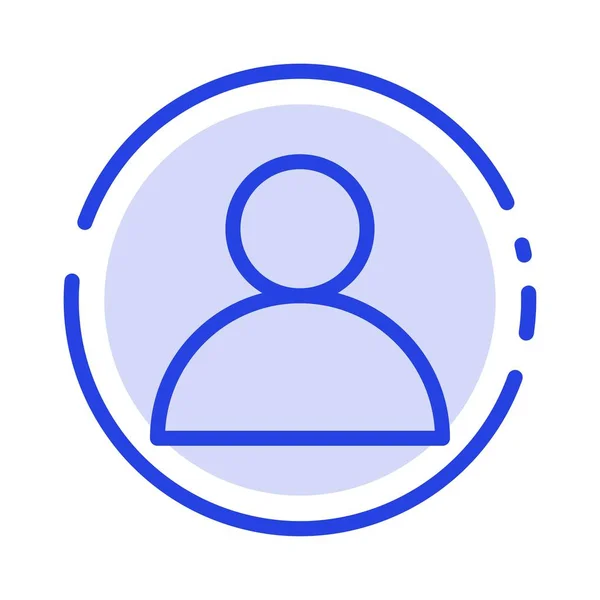 Obchodní vztah, avatar, modrá ikona čáry s tečkovanou čárou — Stockový vektor