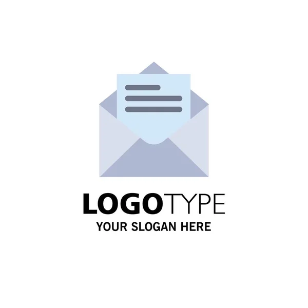 Email, Mail, Message, Text Business Logo Template. Flat Color — Stock Vector