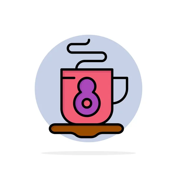 커피, 차, 뜨거운 추상 원 배경 플랫 컬러 아이콘 — 스톡 벡터