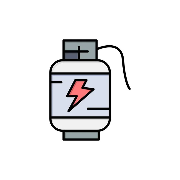 Akumulator, bateria, zasilanie, Ładuj płaski kolor ikona. Wektor ICO — Wektor stockowy