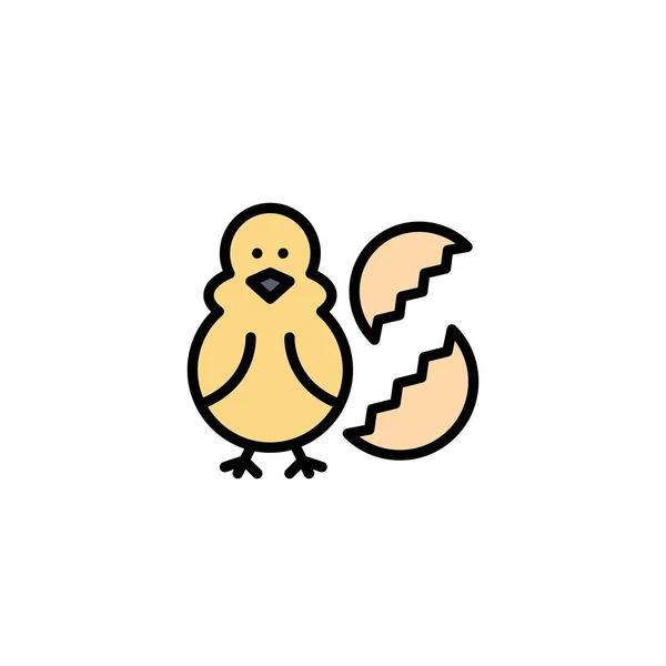 Ovos, Frango, Páscoa, Bebê, Happy Business Logo Template. Plano C — Vetor de Stock