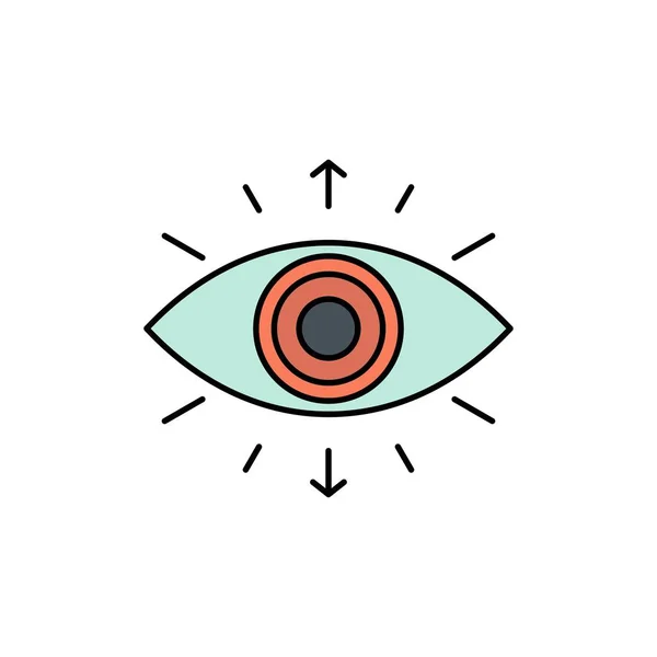 Ojo, Símbolo, Sociedad Secreta, Miembro, Icono de Color Plano. Vector i — Archivo Imágenes Vectoriales