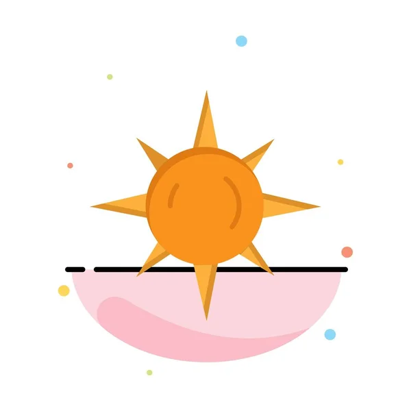 Soleil, jour, lumière abstrait plat couleur icône modèle — Image vectorielle