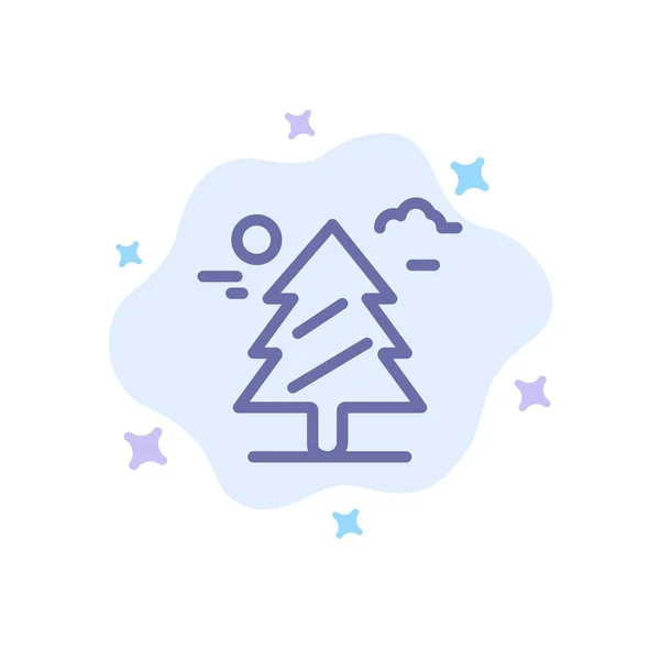 Ліс, дерево, Вельд, Канада синій значок на абстрактному хмара фони — стоковий вектор