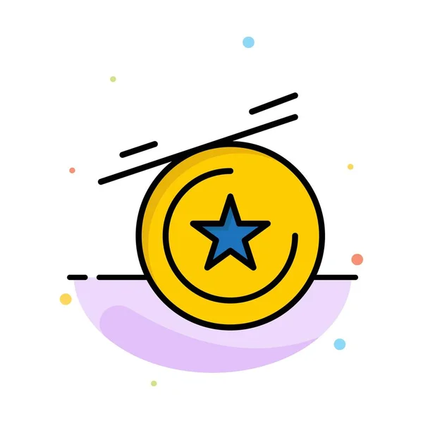Estrella, Medalla Abstracto Plantilla de icono de color plano — Vector de stock