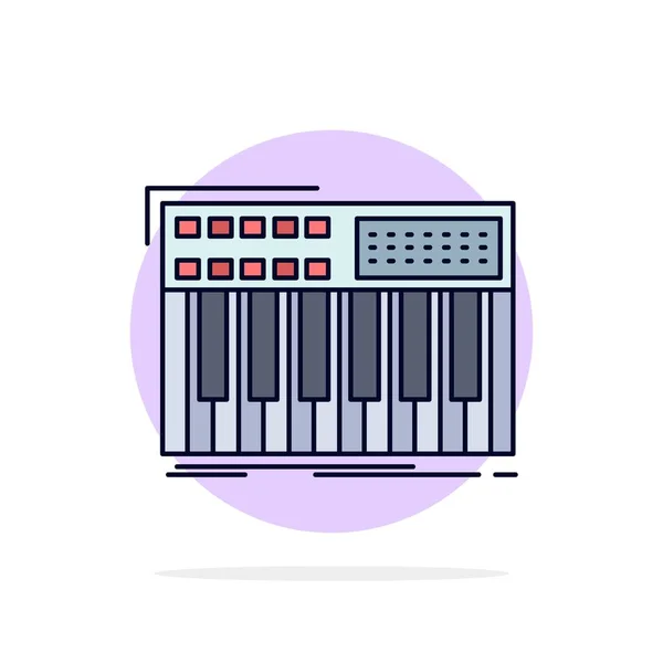 Sintetizador, teclado, midi, sintetizador, sintetizador Flat Color Icon — Vetor de Stock