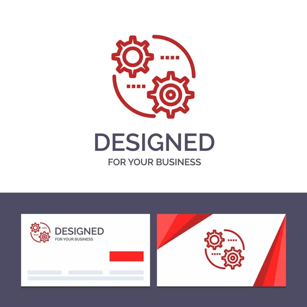 Tarjeta de visita creativa y plantilla de logotipo Control, ajuste, engranaje , — Vector de stock