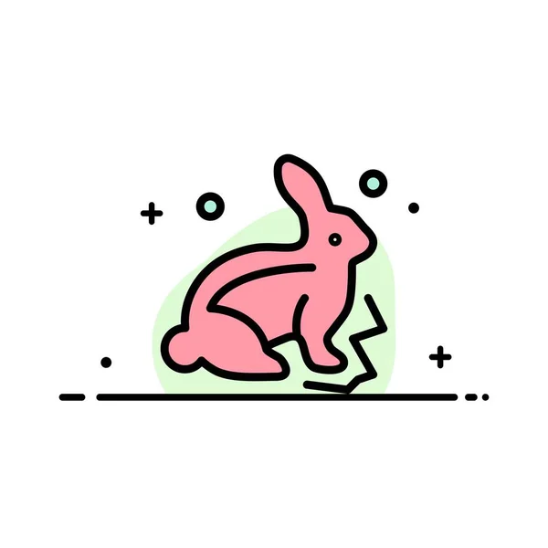 兔子, 兔子, 复活节, 自然商业平线填充图标 Ve — 图库矢量图片