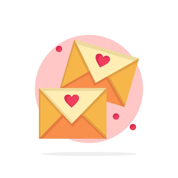 E-Mail, Liebe, Brille, Hochzeit abstrakten Kreis Hintergrund flach co — Stockvektor