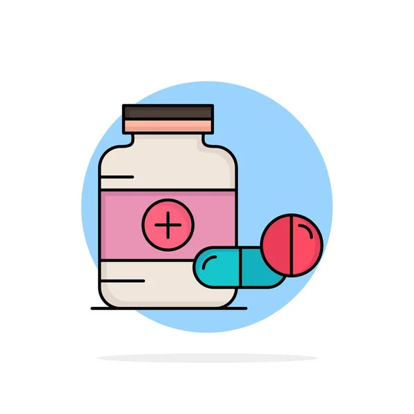 Medicine, Pill, capsule, drugs, tablet Flat Color Icon Vector — Stock Vector